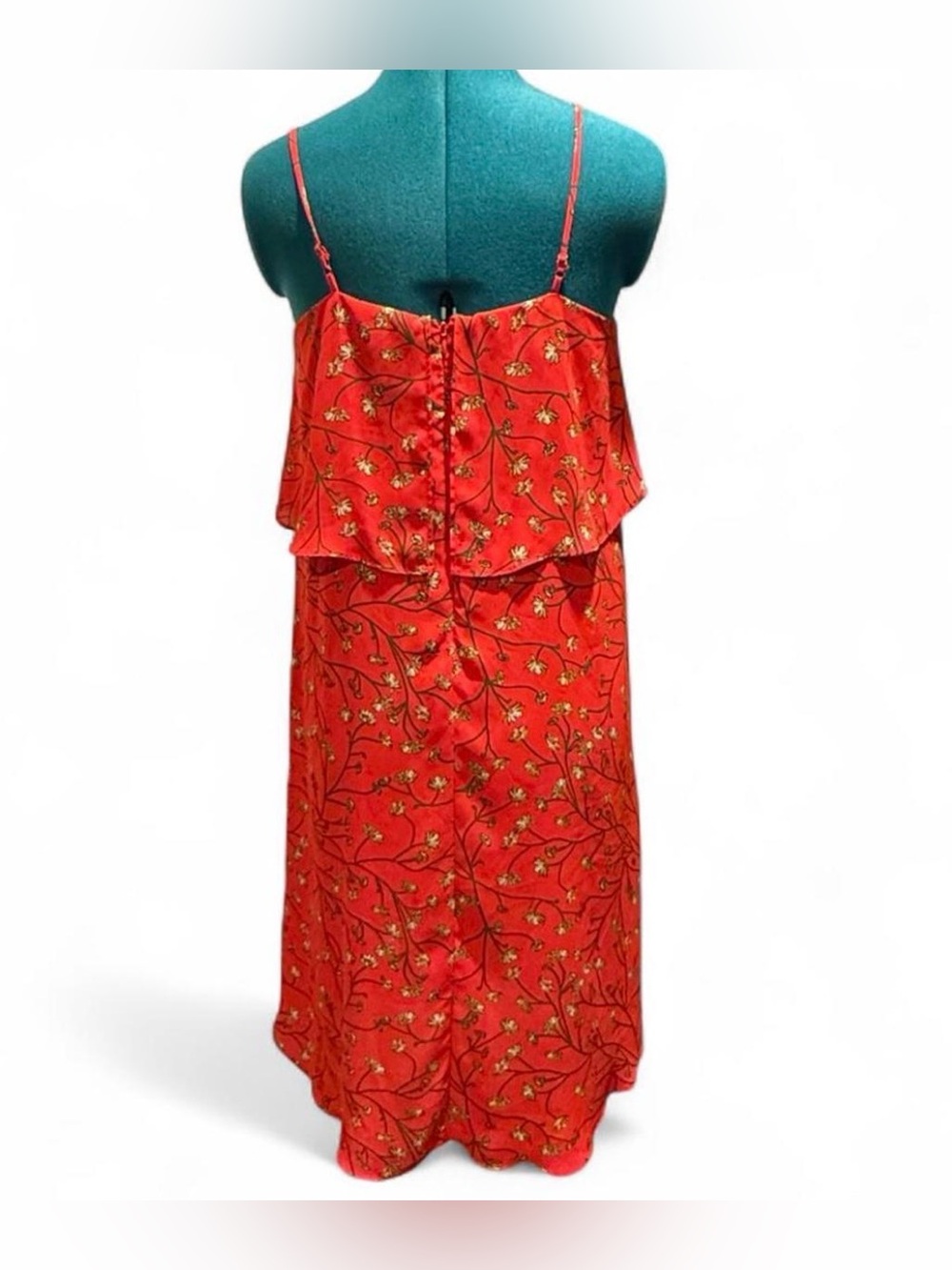 Tabitha Webb Red Floral High-Low Sundress with Spaghetti Straps - Picture 6 of 7